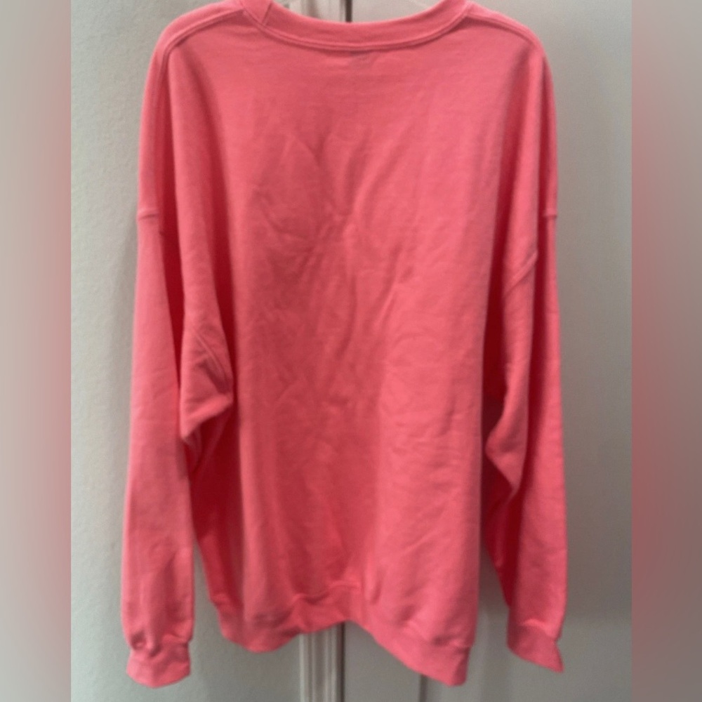 Women’s Valentine’s Hot Pink Gildan All You Need Is Love Plus Sweatshirt 2X - Picture 7 of 8